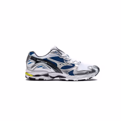 Baskets Mizuno Wave Rider 10 Bleues et Argentées – Alliance de performance et desthétique
