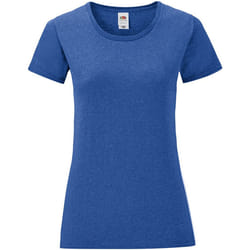 Fruit Of The Loom - T-shirt manches courtes ICONIC - Femme (Bleu roi chiné)