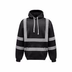 Yoko - Sweatshirt à capuche haute visibilité (Noir)