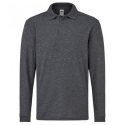 Fruit Of The Loom - Polo manches longues - Unisexe (Gris foncé chiné)