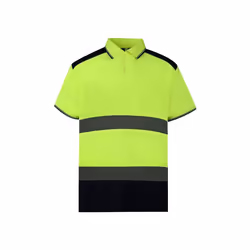 Yoko - Polo Haute-visibilité - Unisexe (Jaune / bleu marine)