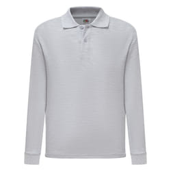 Fruit Of The Loom - Polo manches longues - Unisexe (Gris clair chiné)