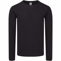 Fruit Of The Loom - T-shirt manches longues ICONIC - Homme (Noir)