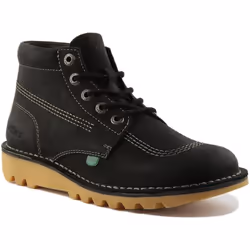 Bottines Kick Hi en cuir pour hommes - Kickers - Noir - Haute tige - Lacets