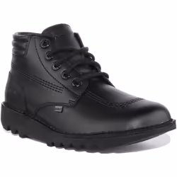 Kickers Kick Hi Padded Bottes En Cuir Noir Pour Hommes