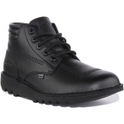 Kickers Kick Hi Padded Bottes En Cuir Noir Pour Hommes