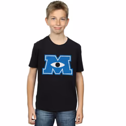 Disney - T-shirt MONSTERS UNIVERSITY MONSTER M - Garçon (Noir)
