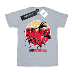 Disney - T-shirt INCREDIBLES TEAM INCREDIBLES - Fille (Gris chiné)