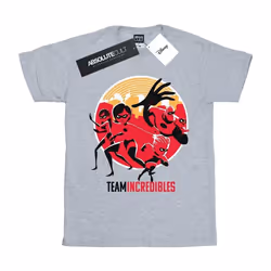 Disney - T-shirt INCREDIBLES TEAM INCREDIBLES - Fille (Gris chiné)