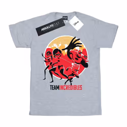Disney - T-shirt INCREDIBLES TEAM INCREDIBLES - Fille (Gris chiné)