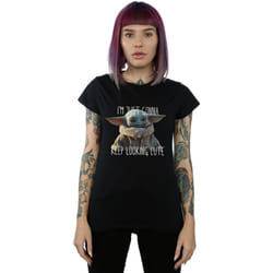 Star Wars - T-shirt THE MANDALORIAN KEEP LOOKING CUTE - Femme (Noir)