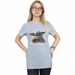 Star Wars - T-shirt THE MANDALORIAN KEEP LOOKING CUTE - Femme (Gris chiné)