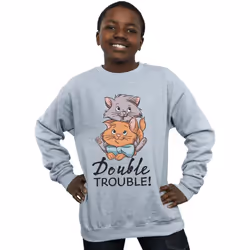 Disney - Sweat THE ARISTOCATS DOUBLE TROUBLE - Garçon (Gris chiné)