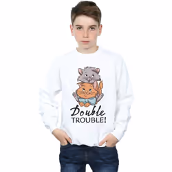 Disney - Sweat THE ARISTOCATS DOUBLE TROUBLE - Garçon (Blanc)