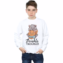 Disney - Sweat THE ARISTOCATS DOUBLE TROUBLE - Garçon (Blanc)