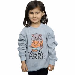 Disney - Sweat THE ARISTOCATS DOUBLE TROUBLE - Fille (Gris chiné)