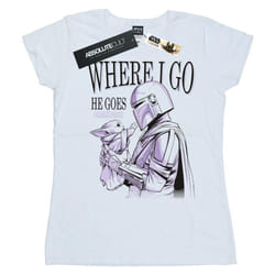 Star Wars - T-shirt THE MANDALORIAN WHERE GO - Femme (Blanc)