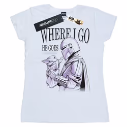 Star Wars - T-shirt THE MANDALORIAN WHERE GO - Femme (Blanc)