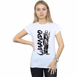 Star Wars - T-shirt THE MANDALORIAN - Femme (Blanc)