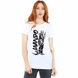 Star Wars - T-shirt THE MANDALORIAN - Femme (Blanc)