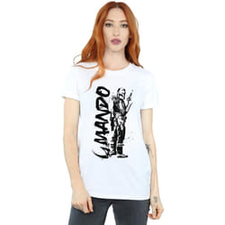 Star Wars - T-shirt THE MANDALORIAN - Femme (Blanc)