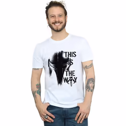 Star Wars - T-shirt THE MANDALORIAN THE WAY - Homme (Blanc)