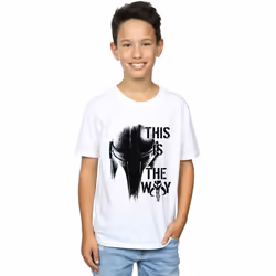 Star Wars - T-shirt THE MANDALORIAN THE WAY - Garçon (Blanc)