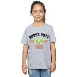 Star Wars - T-shirt THE MANDALORIAN SUPER CUTE - Fille (Gris chiné)
