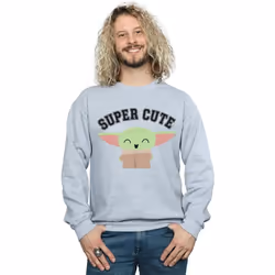 Star Wars - Sweat THE MANDALORIAN SUPER CUTE - Homme (Gris chiné)