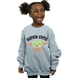 Star Wars - Sweat THE MANDALORIAN SUPER CUTE - Fille (Gris chiné)