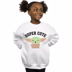 Star Wars - Sweat THE MANDALORIAN SUPER CUTE - Fille (Blanc)