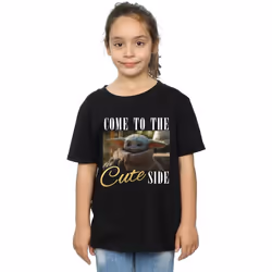 Star Wars - T-shirt THE MANDALORIAN COME TO THE CUTE SIDE - Fille (Noir)