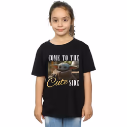 Star Wars - T-shirt THE MANDALORIAN COME TO THE CUTE SIDE - Fille (Noir)