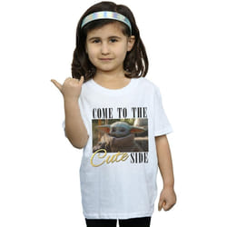 Star Wars - T-shirt THE MANDALORIAN COME TO THE CUTE SIDE - Fille (Blanc)