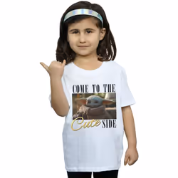 Star Wars - T-shirt THE MANDALORIAN COME TO THE CUTE SIDE - Fille (Blanc)