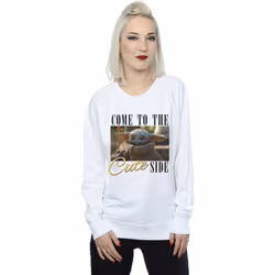 Star Wars - Sweat THE MANDALORIAN COME TO THE CUTE SIDE - Femme (Blanc)