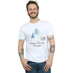 Star Wars - T-shirt THE MANDALORIAN ROLLING THROUGH THE SNOW - Homme (Blanc)