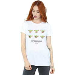 Star Wars - T-shirt THE MANDALORIAN EXPRESSIONS OF THE CHILD - Femme (Blanc)