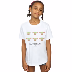 Star Wars - T-shirt THE MANDALORIAN EXPRESSIONS OF THE CHILD - Fille (Blanc)