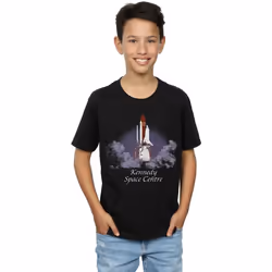 NASA - T-shirt KENNEDY SPACE CENTRE LIFT OFF - Garçon (Noir)