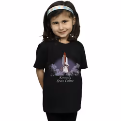 NASA - T-shirt KENNEDY SPACE CENTRE LIFT OFF - Fille (Noir)