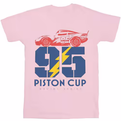 Disney - T-shirt CARS PISTON CUP - Fille (Rose clair)