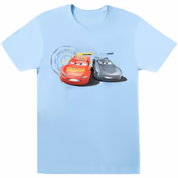 Disney - T-shirt CARS LIGHTNING VS STORM - Garçon (Bleu clair)