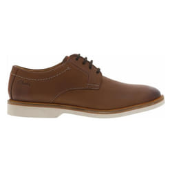 Derbies homme en cuir ATTICUS à talon plat - CLARKS - couleur cognac