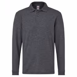 Fruit Of The Loom - Polo manches longues - Unisexe (Gris foncé chiné)