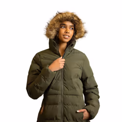 Trespass - Doudoune longue AUDREY - Femme (Vert kaki)