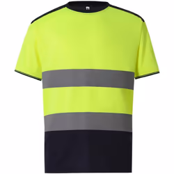 Yoko - T-shirt HI-VIS - Homme (Jaune / bleu marine)