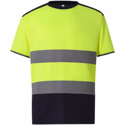 Yoko - T-shirt HI-VIS - Homme (Jaune / bleu marine)
