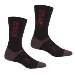 Regatta - Chaussettes pour bottines de randonnée - Adulte (Noir / Rouge foncé)