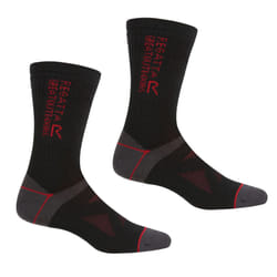 Regatta - Chaussettes pour bottines de randonnée - Adulte (Noir / Rouge foncé)